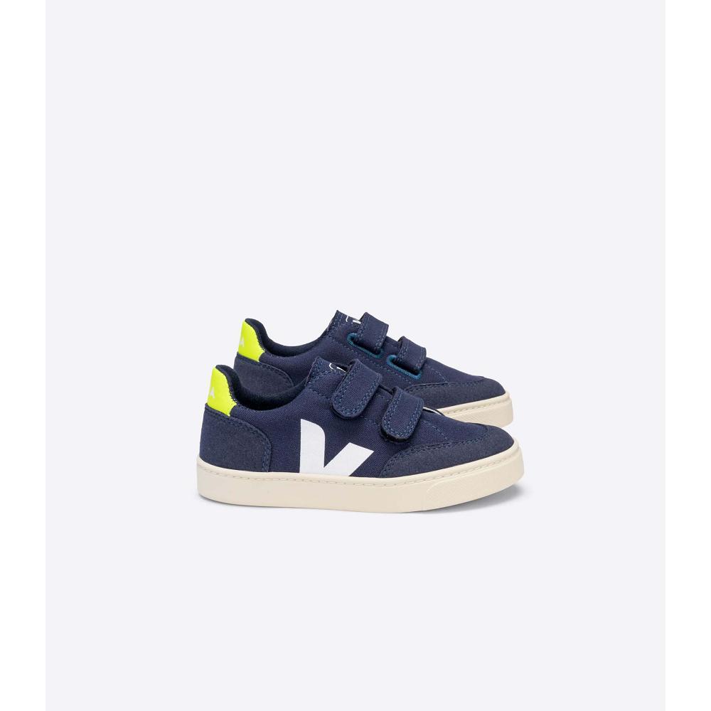 Veja V-12 CANVAS Kids\' Sneakers Blue | NZ 869WNB